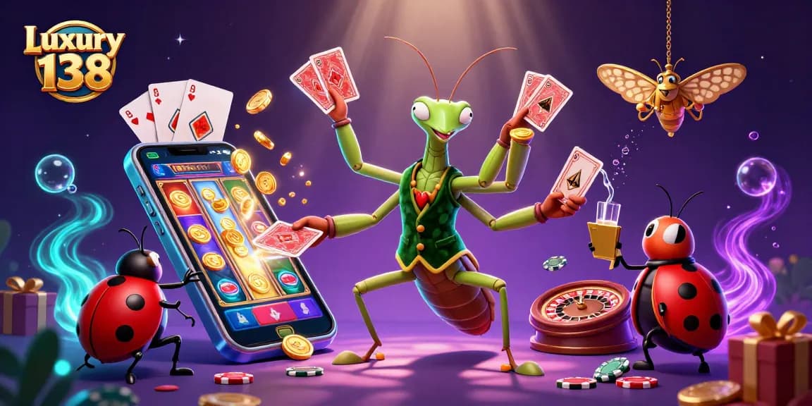 Experience the excitement of Luxury 138 with lively characters and immersive casino elements.