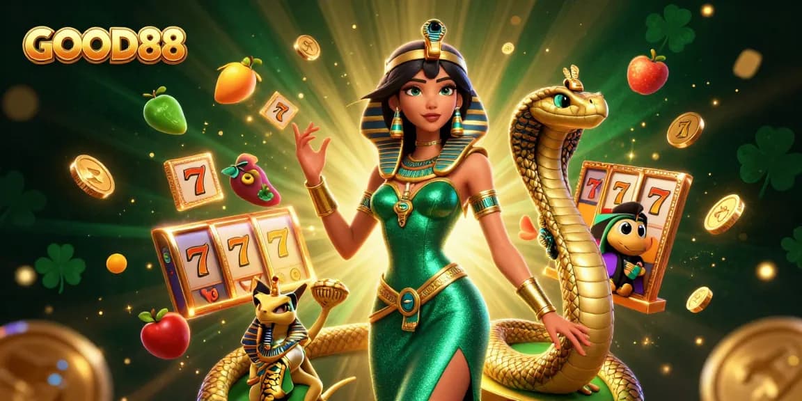 Engage with the thrilling world of GOOD88 with stunning visuals illustrating online slot excitement.