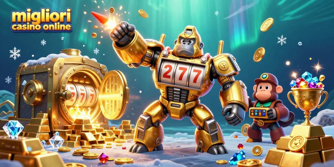 I migliori casino online offrono vincite straordinarie in un'illustrazione dinamica di casinò 3D.