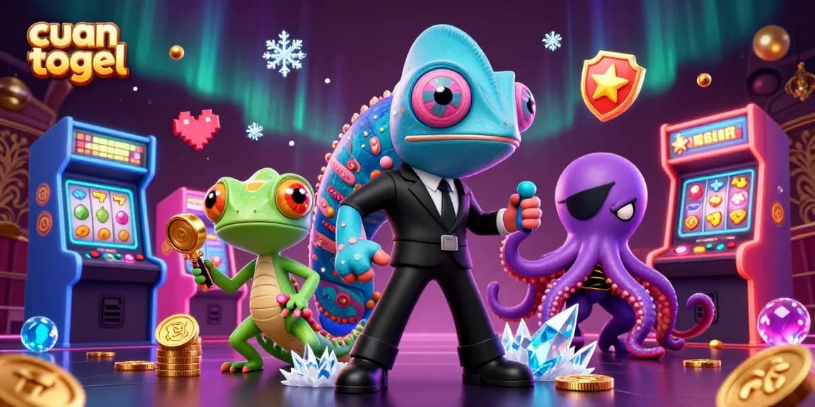 Win at cuan togel with a vibrant 3D casino scene featuring colorful game elements.