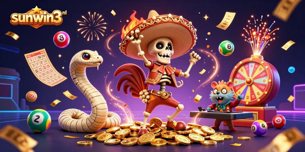 Engage in thrilling casino action at sunwin3 nl with vibrant characters celebrating over jackpot wins.