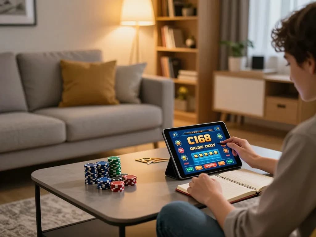 C168 app gaming on tablet reflects an engaging online casino environment.