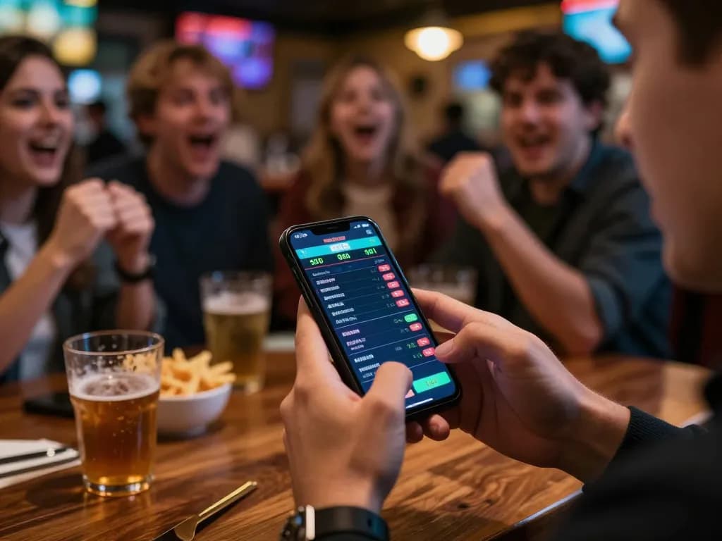Betting on live sports with tg88 app, enjoying excitement in a vibrant setting