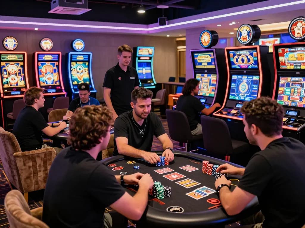 Tải go88 in an exciting online casino setting with enthusiastic players and vibrant graphics.
