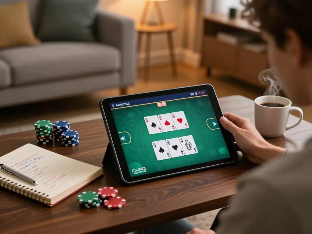 CM88 gaming experience on tablet amidst strategy notes in cozy living room