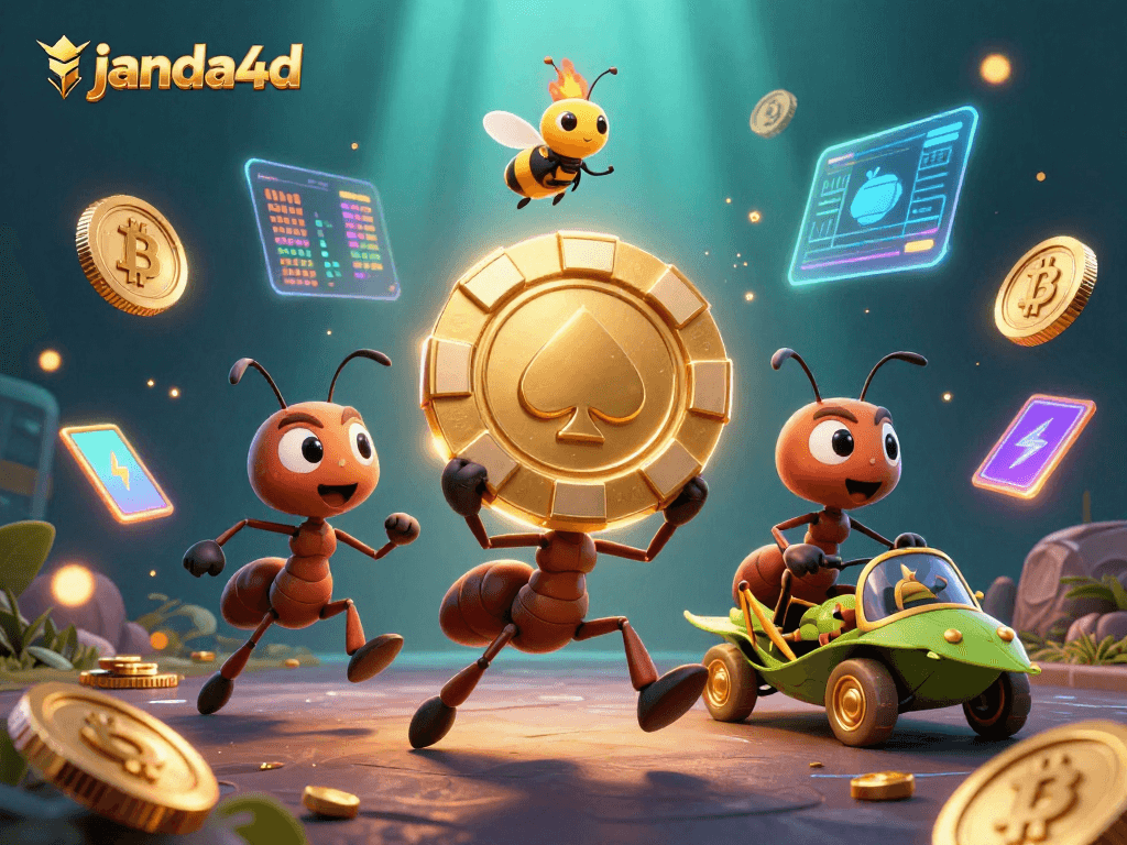 Promo menarik dari janda4d saat ants mencuri chip poker emas besar dengan untung tinggi