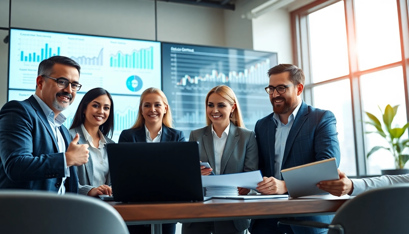 Team utilizing Contract Management strategies in a bright modern office environment.