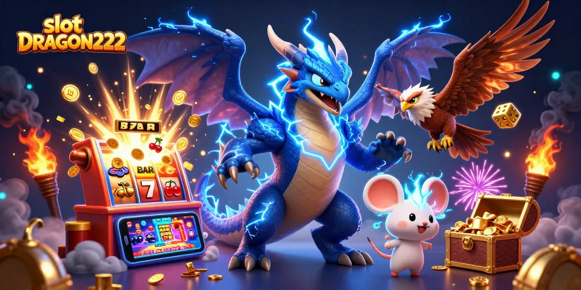 Experience the thrill of winning with slot DRAGON222 in this vibrant fantasy scene.