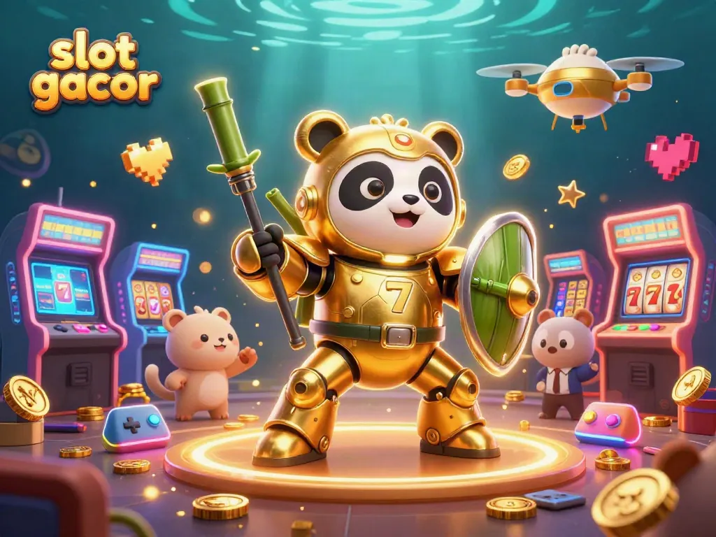 Experience winning excitement with slot gacor in a vibrant, action-packed 3D gaming scene featuring unique characters.