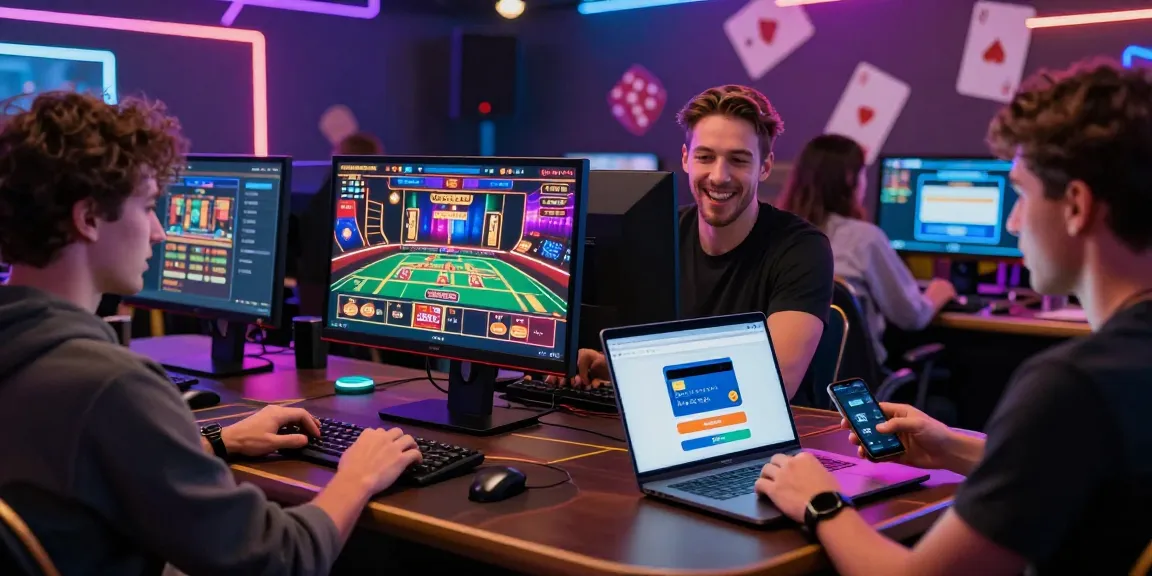 Players at https://alsbury.co.uk/ interact with credit card casinos in a vibrant digital gambling scene, showcasing excitement and innovation.