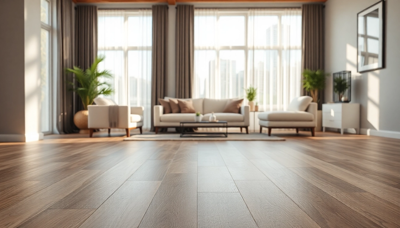 Showcase of vinyl plank flooring in a beautifully designed living room with natural lighting.