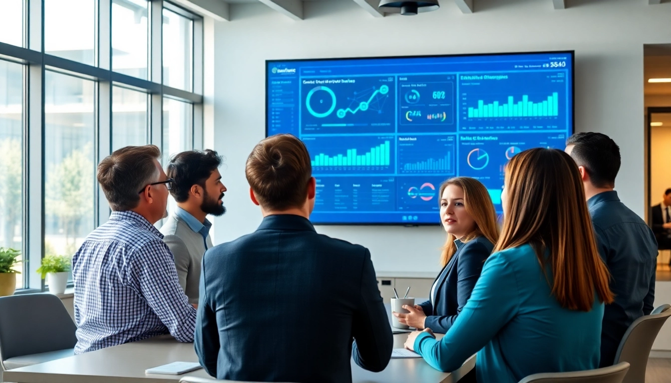 Collaborative team discussing enterprise assistant saas solutions in a modern office.