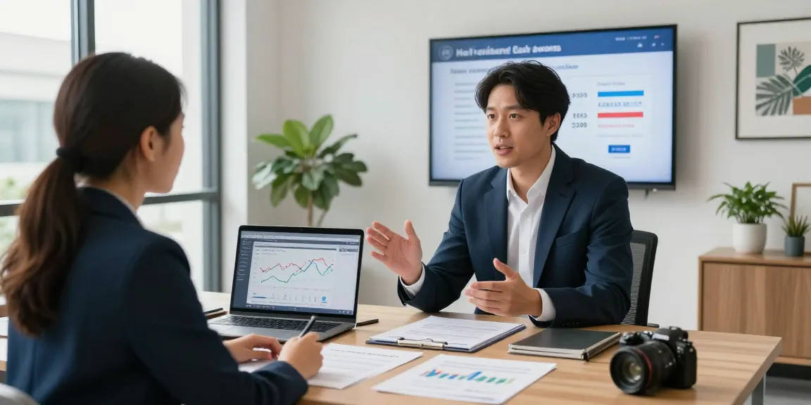 Discussing whether merchant cash advances are expensive in a professional advisory office.