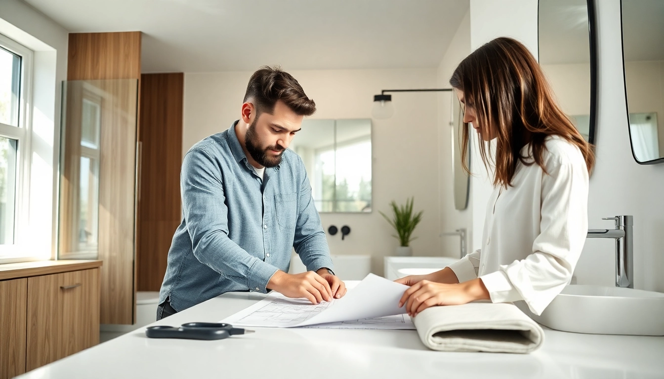 Passionate bathroom remodelers collaborate on a stylish renovation project.