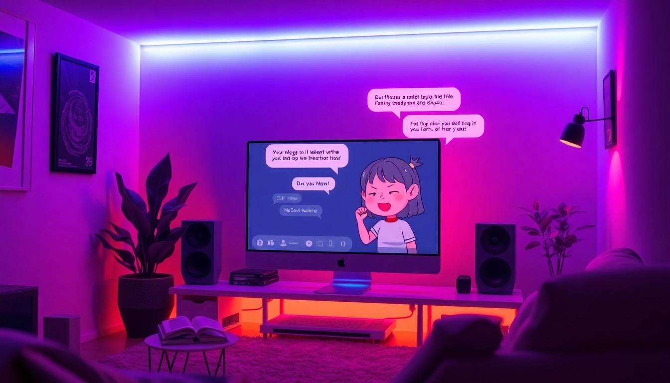 Engaging NSFW AI chat scene showcasing lively interactions in a digital environment.