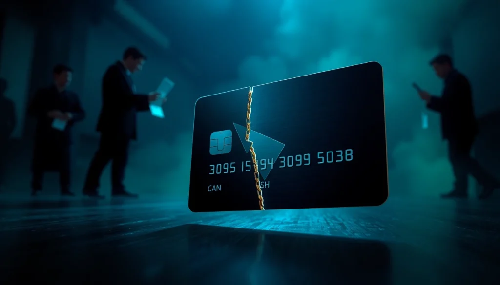 카드깡을 통한 불법 현금화의 위험한 행위를 묘사한 일러스트 이미지