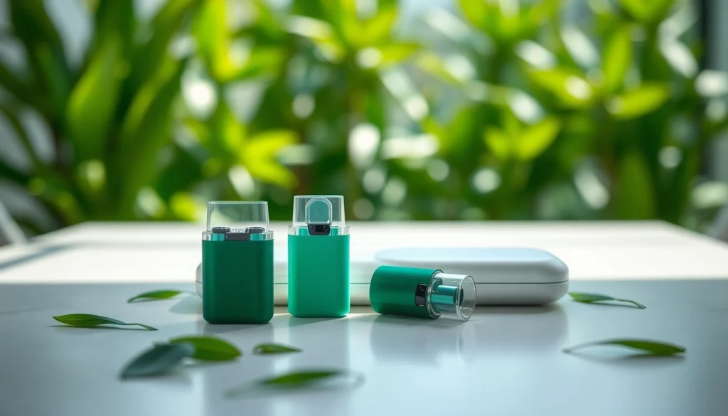 Hqd pods auf einem stilvollen Tisch, perfekt präsentierend und modern gestaltet.