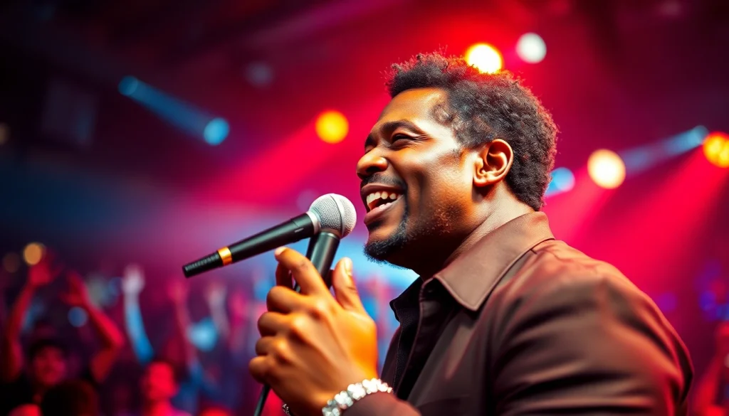 Leroy Silver captivates the audience during a live performance, radiating energy and passion.