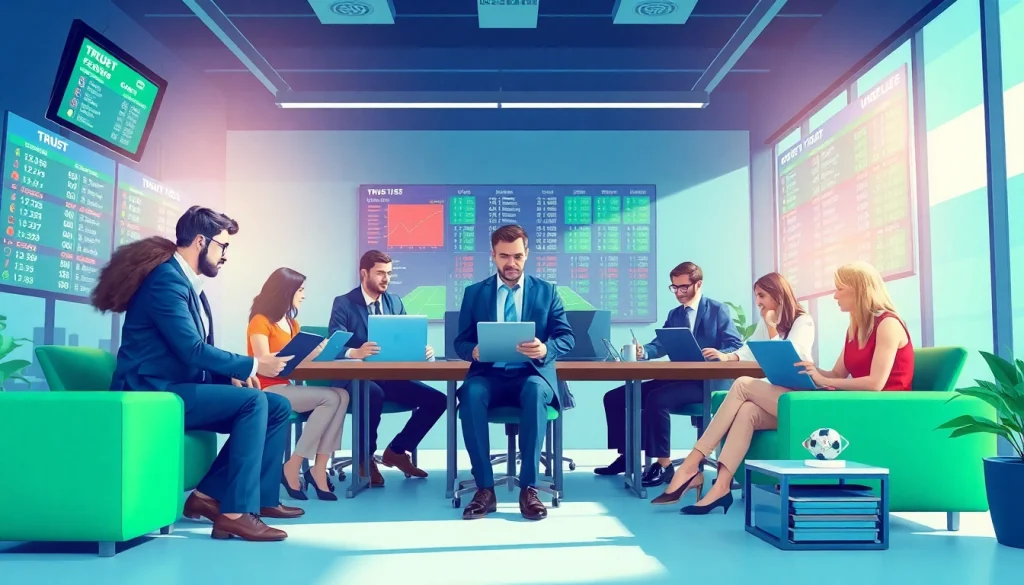 Engage in online sports betting Georgia with enthusiastic bettors analyzing sports stats.