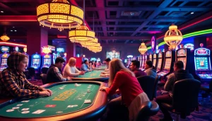 Jogadores se divertindo em cassino online com diversas opções de jogos disponíveis.