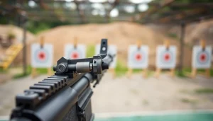 Wot trigger mechanism highlighting its design on an AR-15 platform in a shooting range.
