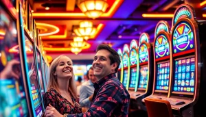 Menangkan permainan dengan slot deposit pulsa di lingkungan kasino yang berwarna-warni dan meriah.