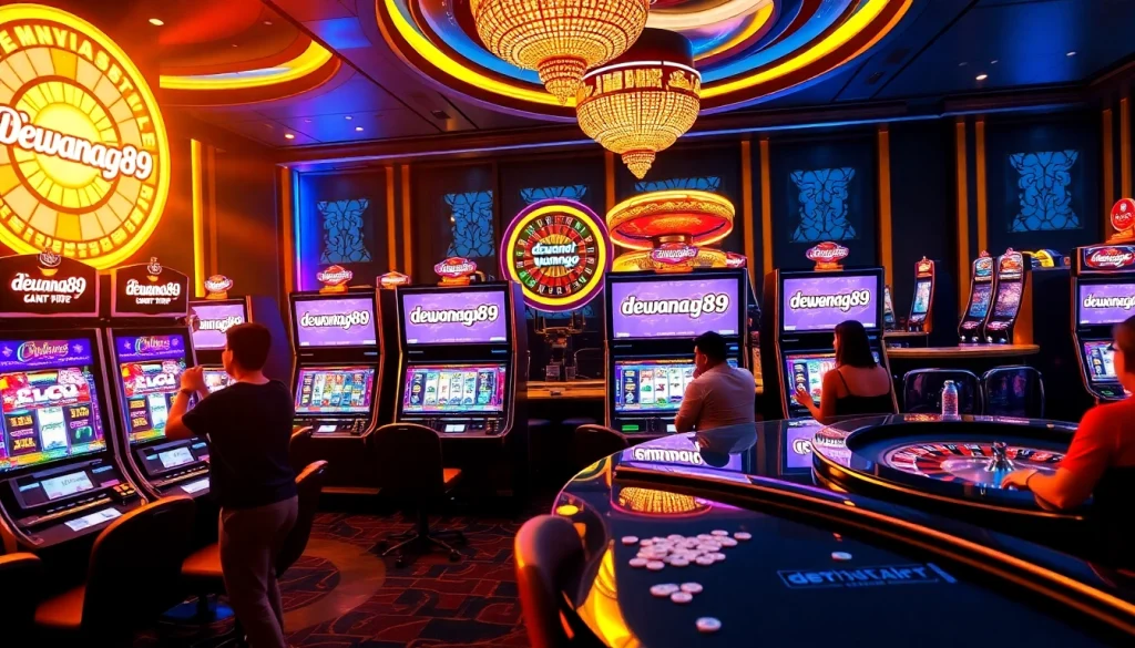 Mesin slot Dewanaga89 berkilau dengan lampu-lampu terang, menampilkan kemenangan yang mendebarkan dan kegembiraan.