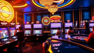 Mesin slot Dewanaga89 berkilau dengan lampu-lampu terang, menampilkan kemenangan yang mendebarkan dan kegembiraan.