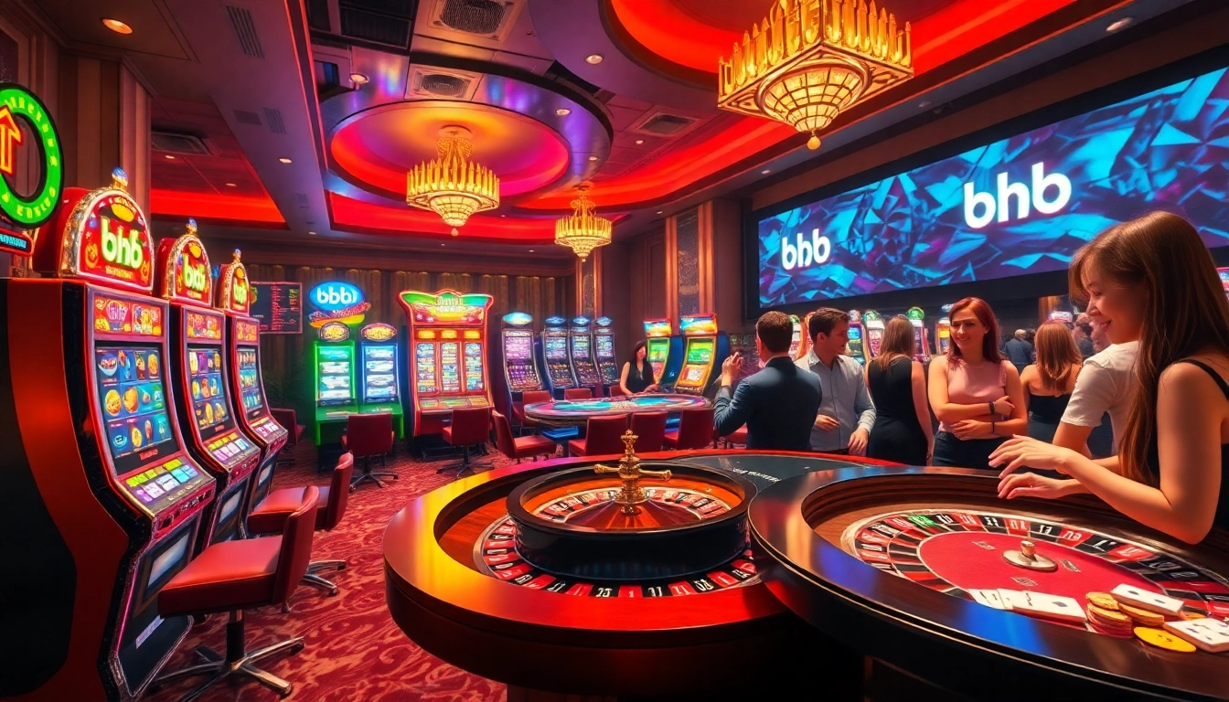Players enjoying various games at BK8's vibrant casino tables with engaging atmosphere.