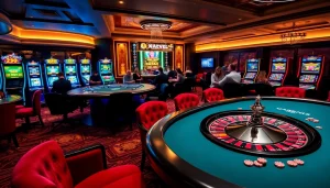 Marvelbet gaming experience showcasing poker chips and a vibrant roulette wheel.