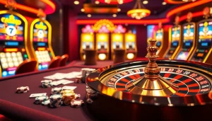 Experience thrilling gameplay at tk88 with dynamic casino tables, flashing slots, and exciting roulette action.