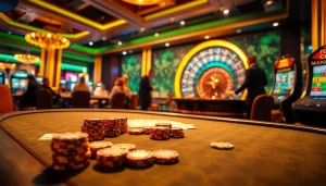 The thrilling atmosphere of gambling at https://jun88buzz.info/ with vibrant poker and roulette games.