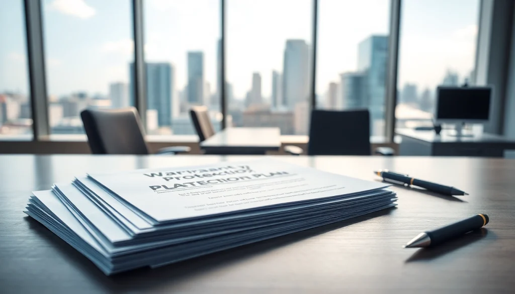 Understand warranty protection plans with a detailed document displayed on a modern office desk.