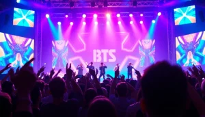BTS news highlights vibrant performance atmosphere with fans enjoying the show.