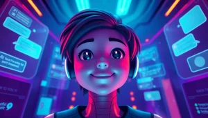 AI NSFW character chat interface showcasing interactive digital engagement.