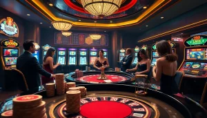 Engage with a thrilling hentai game experience at an upscale casino gaming table.
