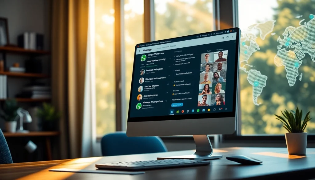 由快连VPN支持的无缝 WhatsApp Web 通信界面，提供安全连接。