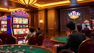 Rasakan kegembiraan demo slot Mahjong dalam suasana kasino yang hidup dan mewah.