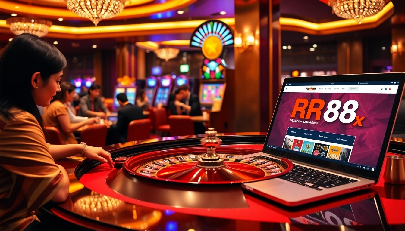 Experience the excitement of gambling at RR88 with thrilling casino games and vibrant roulette tables.