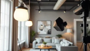 Sleek Illumination enhancing modern living space with stylish lighting fixtures.