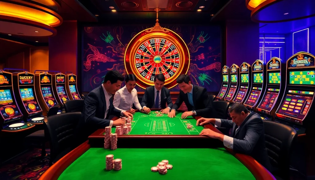 Vivez l'excitation du meilleur casino en ligne France avec des joueurs à une table de poker active.