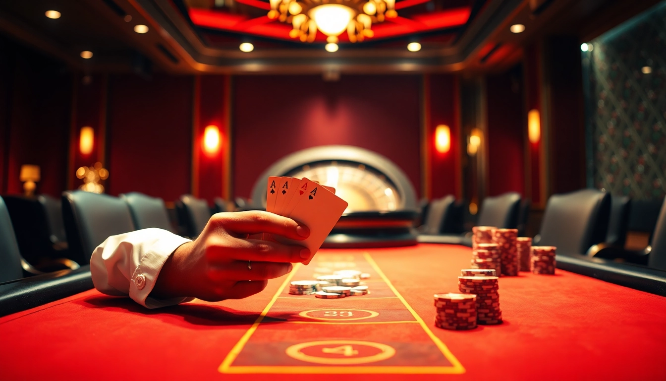 A thrilling poker game scene capturing the excitement of rebahin film with colorful chips and a roulette wheel.