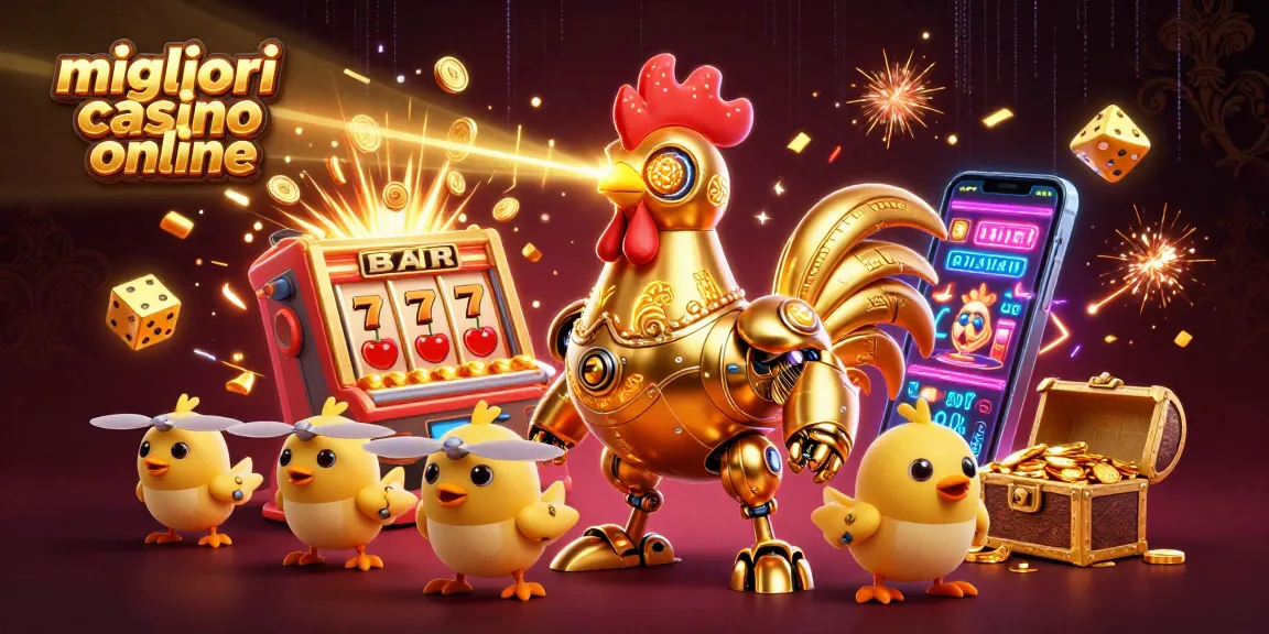Illustrazione 3D con il migliore casino online che celebra vincite e giochi emozionanti.