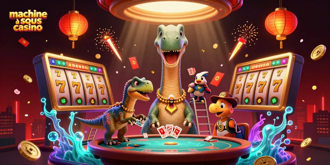 Plongez dans l'univers des machines à sous casino avec une illustration animée captivante.