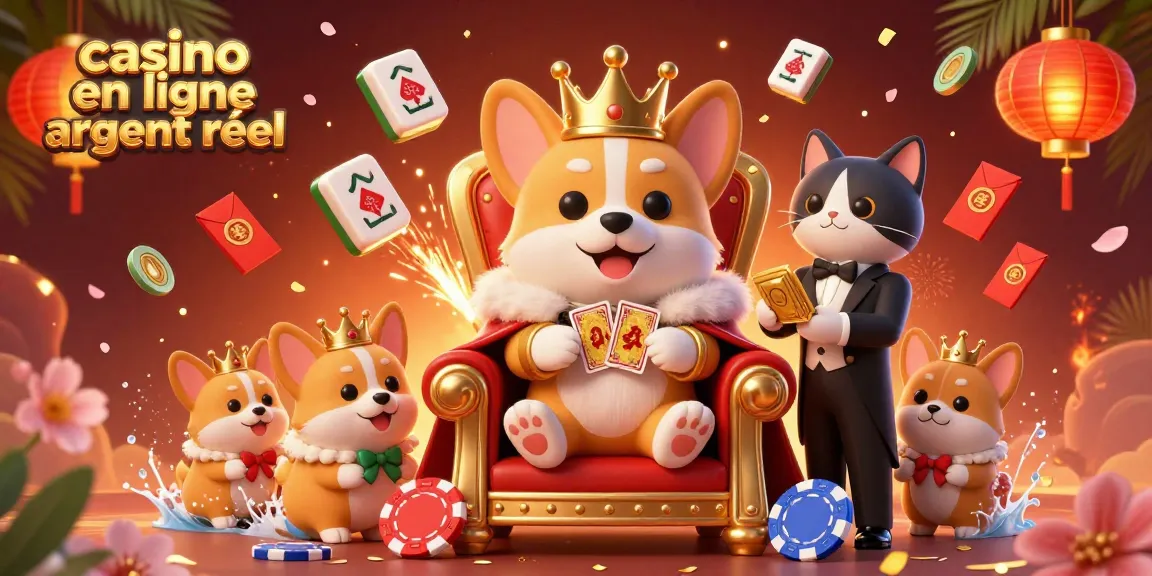 Jouez et gagnez au casino en ligne argent réel dans une scène festive pleine de détails.