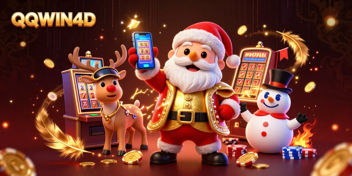 QQWIN4D menghadirkan Santa Claus bermain slot dengan karakter lucu di kasino.