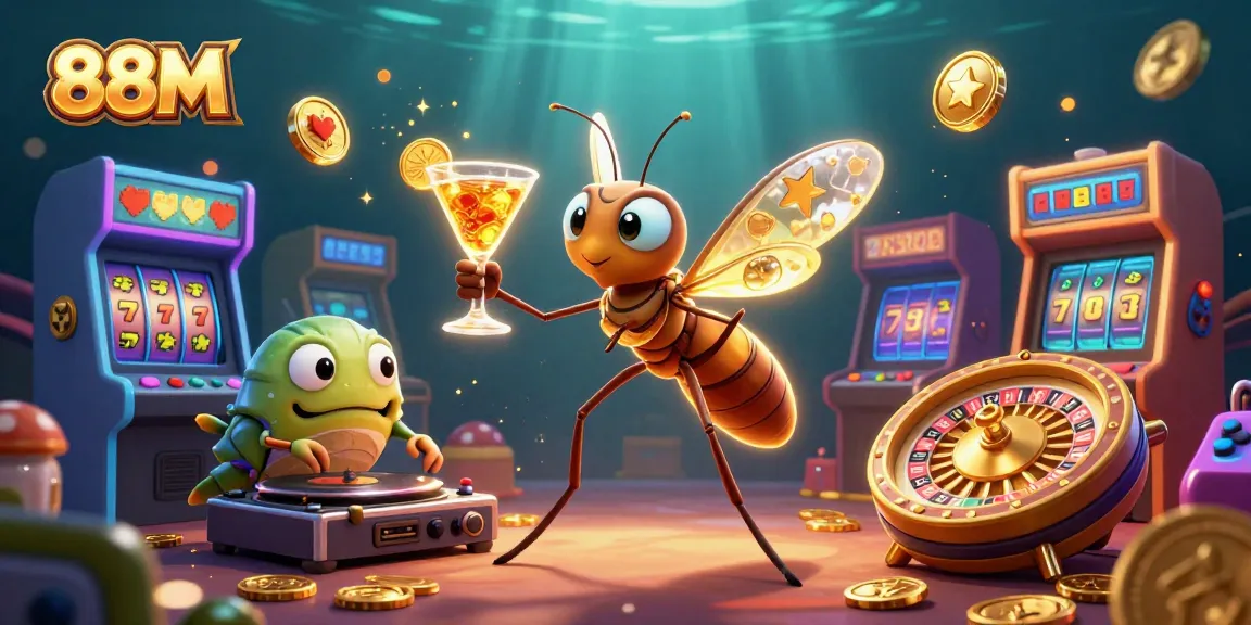 Engage with 88M's vibrant casino scene featuring colorful characters and exciting gaming elements.