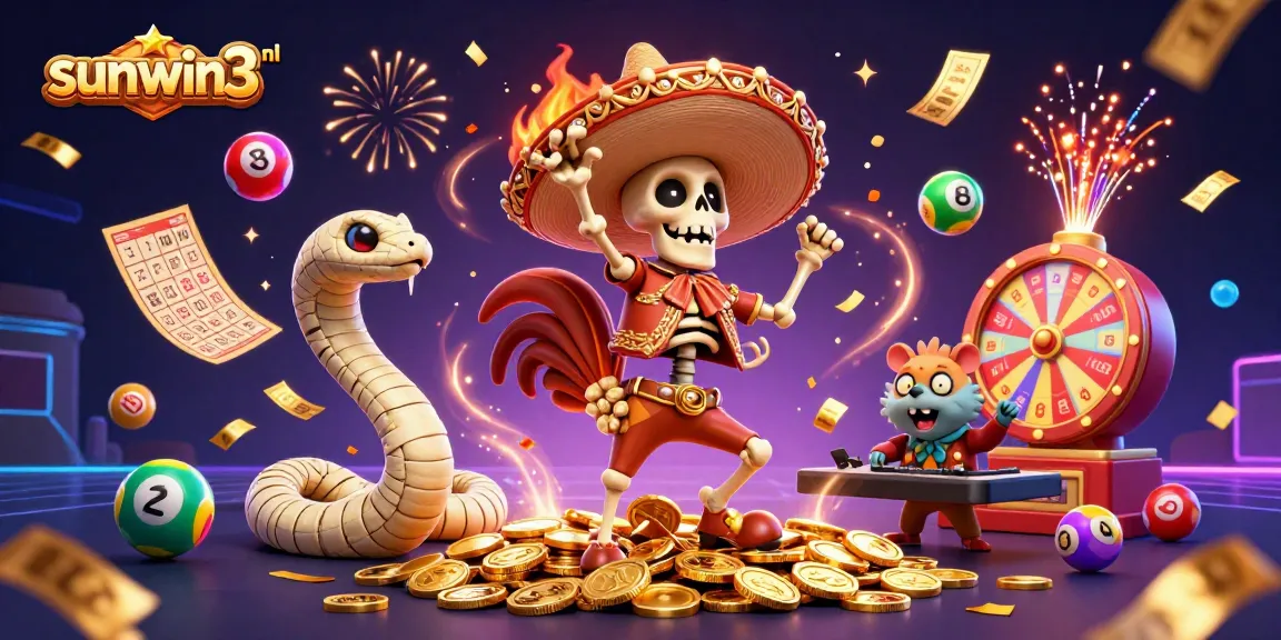 Engage in thrilling casino action at sunwin3 nl with vibrant characters celebrating over jackpot wins.